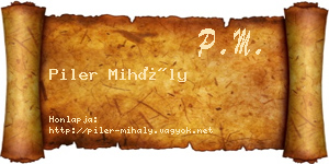 Piler Mihály névjegykártya